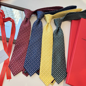 Ferragamo Horseshoe Buckle Jacquard Silk Tie-6579  